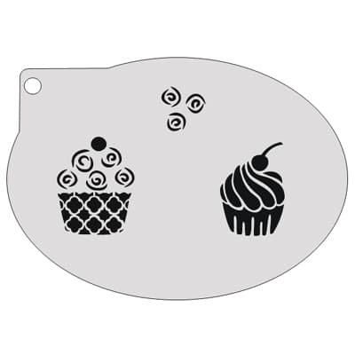 Schminksjabloon Cupcakes afbeelding 1